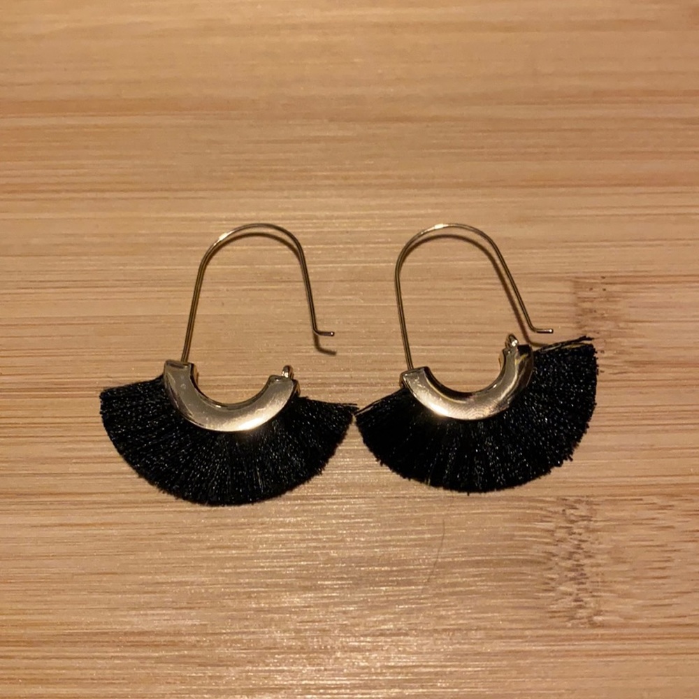 Black Fan Earrings